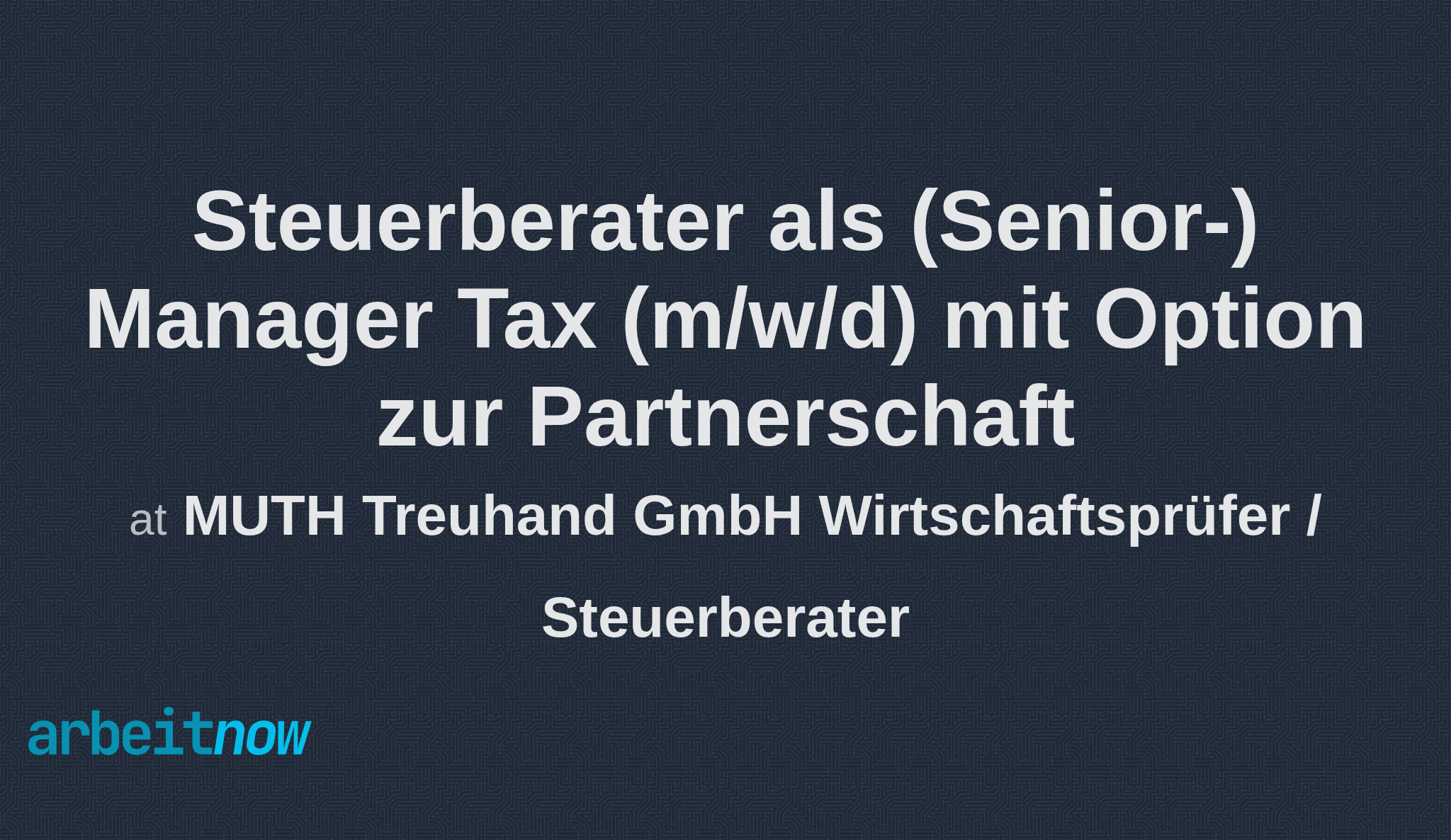 Steuerberater als (Senior) Manager Tax (m/w/d) mit Option zur